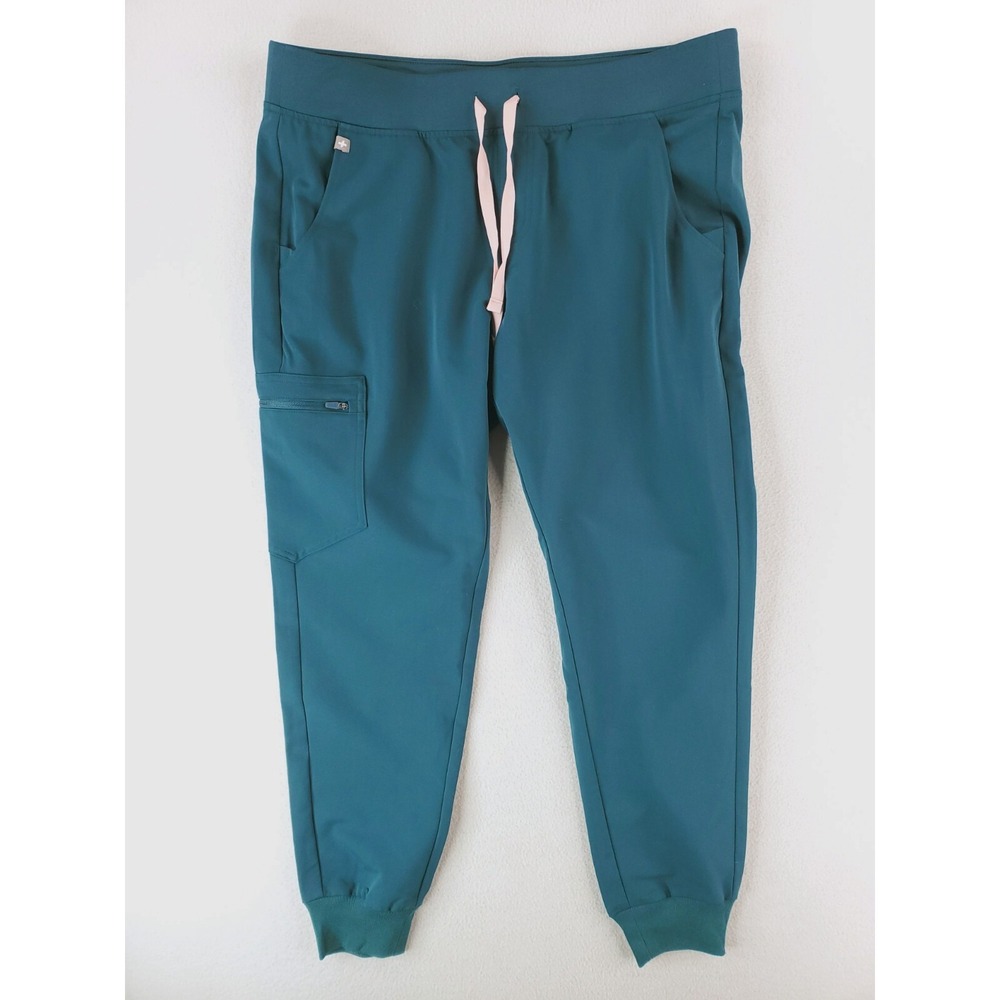 Figs Scrub Pants Womens Large Teal Green Zamora 2.0 Jogger Bottoms Nursing NWT